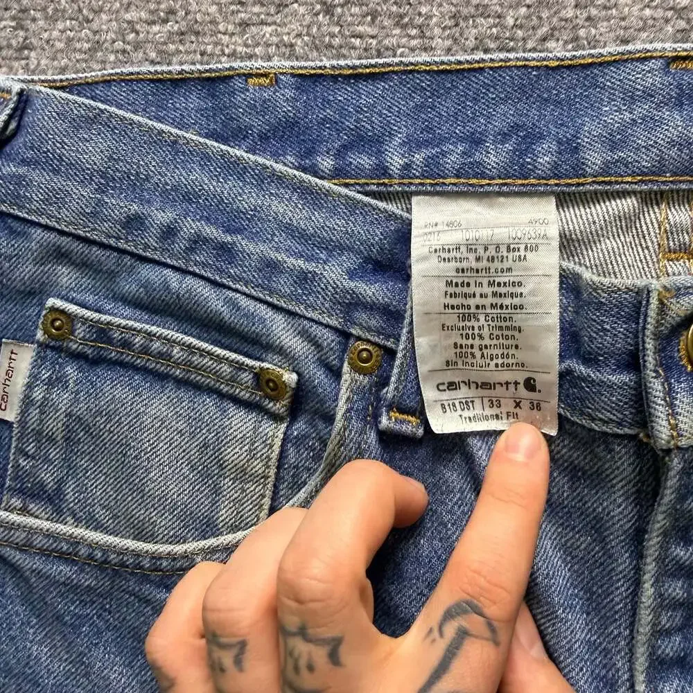Carhartt B18 DST Traditional Fit Blue Denim Jeans 33x36